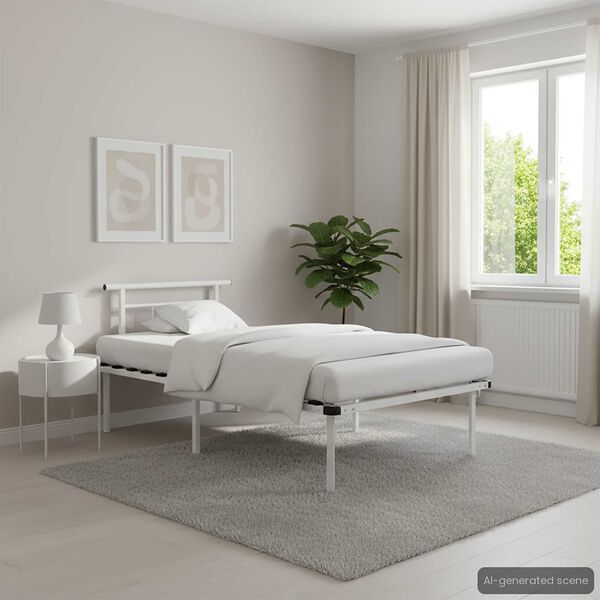 vidaXL Estructura de cama sin colch&oacute;n metal blanco 100x200 cm