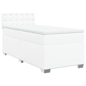 vidaXL Cama box spring con colch&oacute;n cuero sint&eacute;tico blanco 100x200 cm