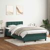 vidaXL Cama box spring con colch&oacute;n terciopelo verde oscuro 120x220 cm