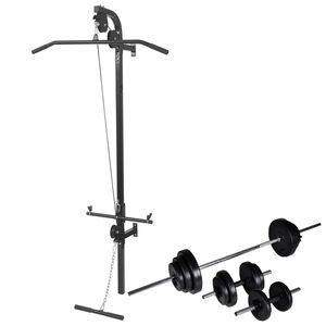 vidaXL M&aacute;quina musculaci&oacute;n Power Tower con pesas y mancuernas 30,5 kg