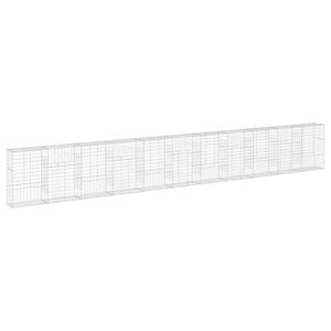 vidaXL Cesta de gaviones con cubierta hierro galvanizado 1100x50x150cm
