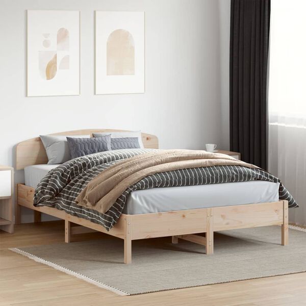 vidaXL Estructura de cama sin colch&oacute;n madera de pino maciza 120x200 cm