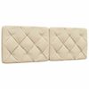 vidaXL Cabecero de cama acolchado tela crema 140 cm
