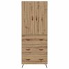 vidaXL Alacena Roble artesanal 69,5 x 34 x 180 cm Madera contrachapada