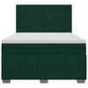 vidaXL Cama box spring con colch&oacute;n terciopelo verde oscuro 140x200 cm