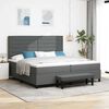 vidaXL Cama tipo Box Spring con colch&oacute;n Gris oscuro 200 x 200 cm tela