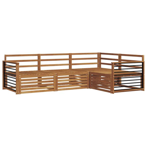 vidaXL Conjunto de sof&aacute;s de exterior 4 pcs Natural