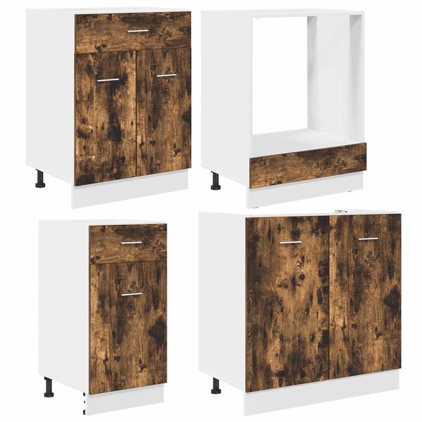 vidaXL Juegos de muebles de cocina con caj&oacute;n Lyon 8 pcs Roble ahumado