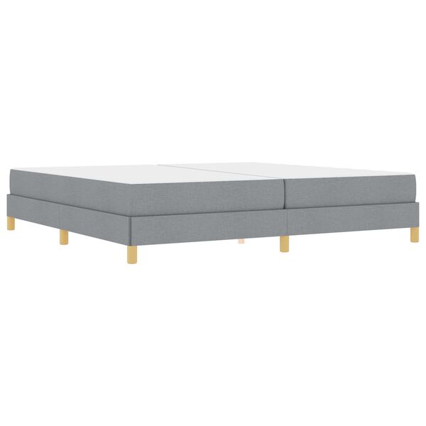 vidaXL Cama tipo Box Spring con colch&oacute;n Gris Claro 200 x 200 cm tela