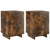 vidaXL Mesa de noche 2 pcs Roble Ahumado 33,5 x 34,5 x 50 cm