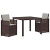 vidaXL Conjunto de Comedor de Jard&iacute;n 3 pcs Marr&oacute;n y Gris Claro PP