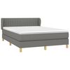 vidaXL Cama box spring con colch&oacute;n tela gris oscuro 140x190 cm