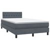 vidaXL Cama box spring con colch&oacute;n y LED terciopelo gris oscuro 120x220 cm