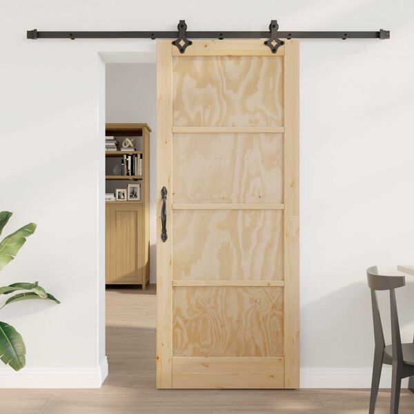 vidaXL Puerta Corredera ORKDAL Marrón 83 x 202 cm