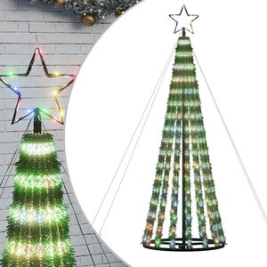 vidaXL &Aacute;rbol de Navidad LED 275 LEDs de colores 180 cm