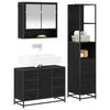 vidaXL Juego de muebles de ba&ntilde;o 3 pcs Roble Negro Madera de ingenier&iacute;a