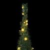vidaXL &Aacute;rbol de Navidad emergente preiluminado con luces verde 210 cm