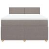 vidaXL Cama box spring con colch&oacute;n tela gris taupe 160x200 cm