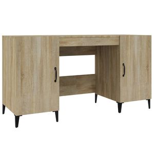 vidaXL Escritorio madera contrachapada color roble Sonoma 140x50x75 cm
