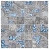 vidaXL Azulejo Mosaico 11 pcs Gris y azul 50 x 50 cm Cristal