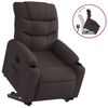 vidaXL Sill&oacute;n reclinable elevable tela marr&oacute;n oscuro