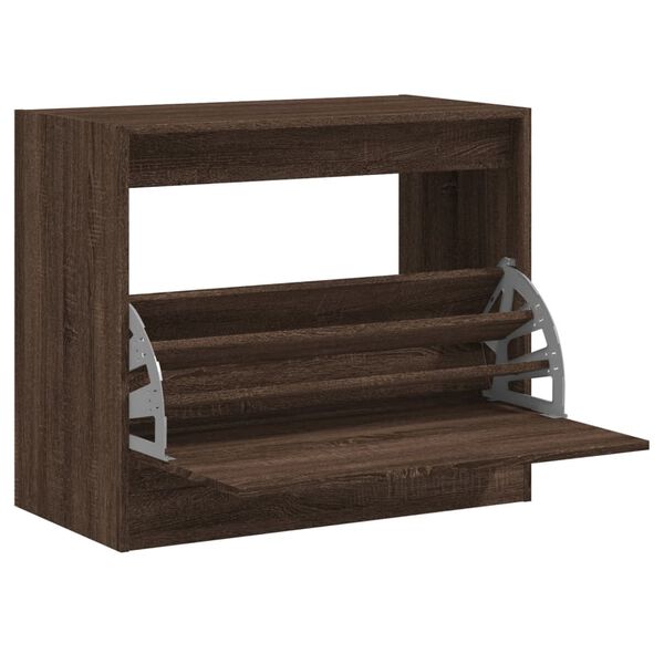 vidaXL Zapatero de madera de ingenier&iacute;a marr&oacute;n roble 80x42x69 cm