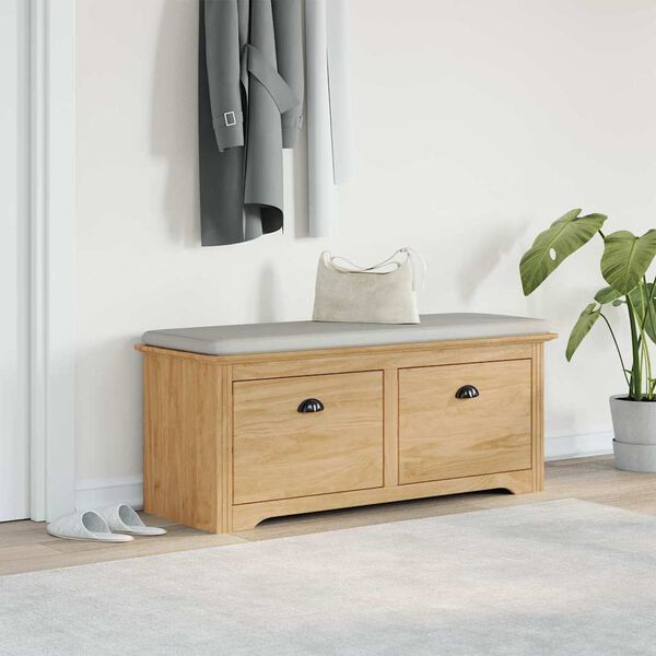 vidaXL Banco de pasillo con caj&oacute;n BODO Marr&oacute;n miel 118 x 40 x 50 cm