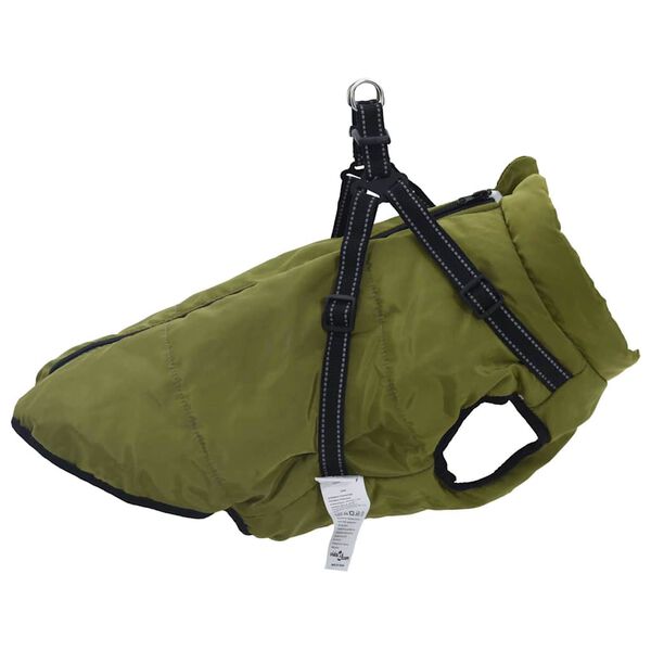 vidaXL Abrigo perro arn&eacute;s impermeable reflectante L68 verde militar