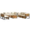 vidaXL Set de sof&aacute;s de jard&iacute;n con cojines 9 pzas madera maciza acacia