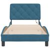 vidaXL Estructura de cama con LED sin colch&oacute;n terciopelo azul 90x200 cm