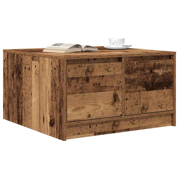 vidaXL Mesa de centro con cajones madera vieja 70,5x70x40 cm