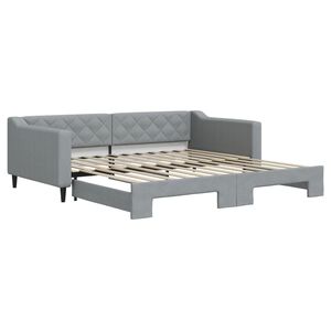 vidaXL Sof&aacute; cama nido tela gris claro 100x200 cm
