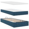 vidaXL Cama otomana con colch&oacute;n y LED terciopelo azul oscuro 80x200 cm