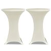 2 Manteles color crema ajustados para mesa de pie - 80 cm di&aacute;metro