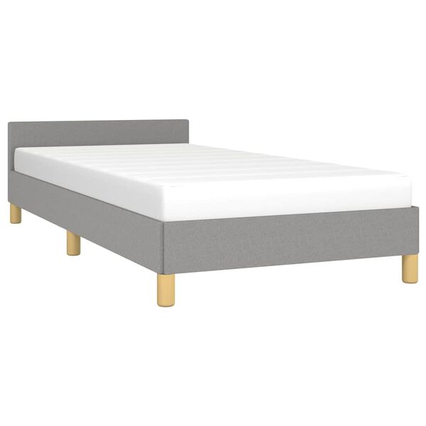 vidaXL Estructura de cama sin colchón tela gris claro 90x190 cm