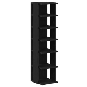 vidaXL Zapatero de madera de roble negro 25x27x102 cm
