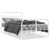 vidaXL Estructura cama sin colch&oacute;n con estribo metal blanco 120x200 cm