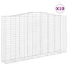 vidaXL Cestas de gaviones 10 uds forma de arco hierro 400x50x220/240cm