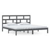 vidaXL Estructura de cama de madera maciza de pino gris 200x200 cm