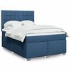 vidaXL Cama box spring con colch&oacute;n tela azul 140x190 cm