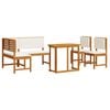 vidaXL Conjunto de Bancos de Jard&iacute;n 4 pcs Marr&oacute;n