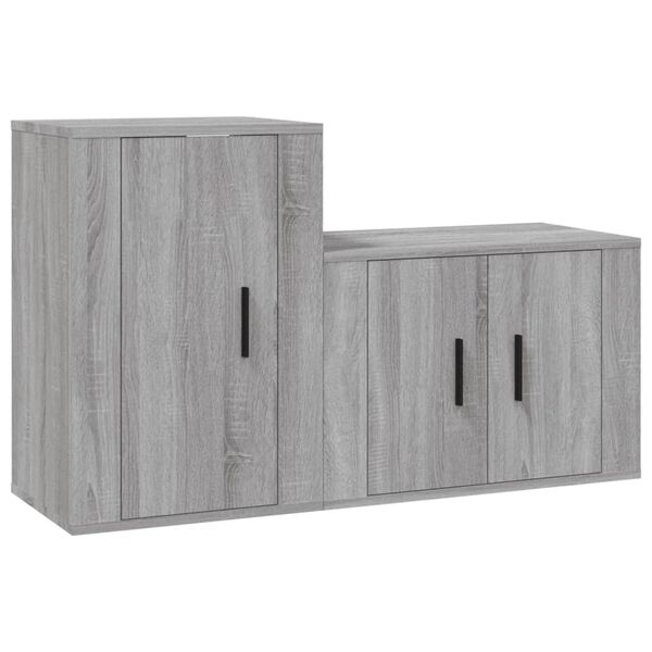 vidaXL Set de muebles para TV 2 pzas madera contrachapada gris Sonoma
