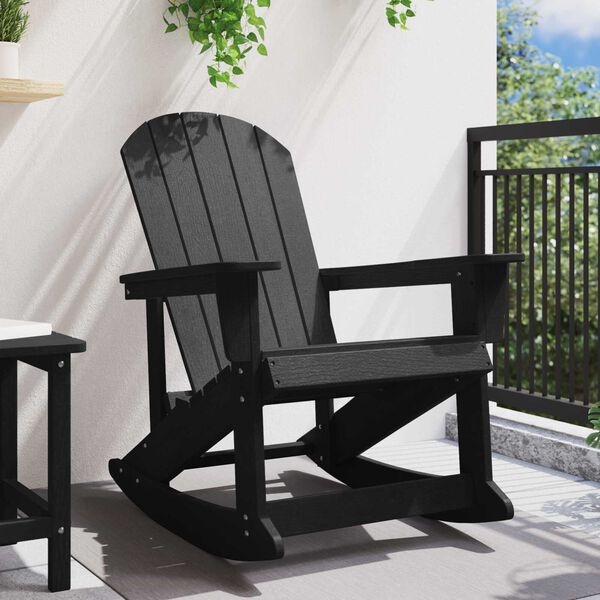 vidaXL Silla mecedora Adirondack Negro 92 x 73,5 x 92 cm HDPE