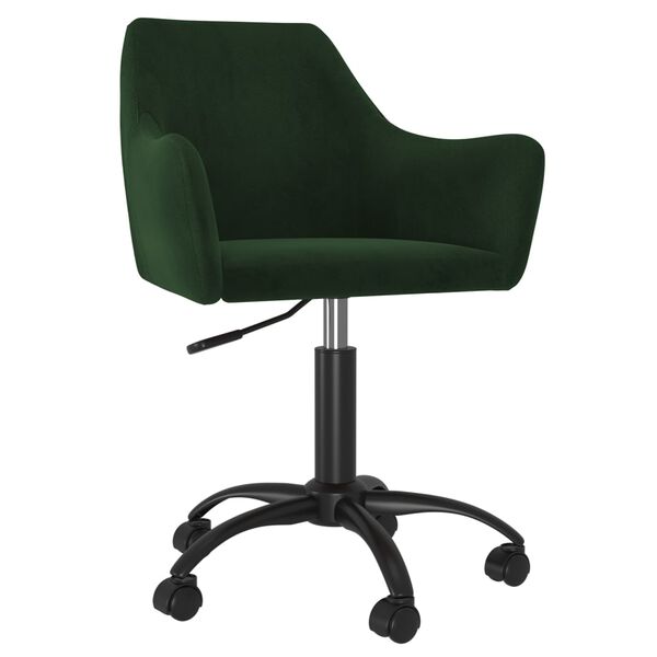 vidaXL Sillas de comedor giratorias 2 unidades terciopelo verde oscuro