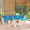 vidaXL Muebles de jard&iacute;n de palets 6 pzas y cojines madera de pino