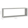 vidaXL Estante de pared 2 uds contrachapado gris hormig&oacute;n 80x15x26,5cm