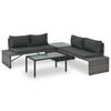 vidaXL Set de sal&oacute;n para jard&iacute;n 3 pzs y cojines rat&aacute;n sint&eacute;tico gris