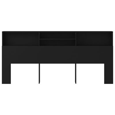 vidaXL Mueble cabecero negro 220x19x103,5 cm