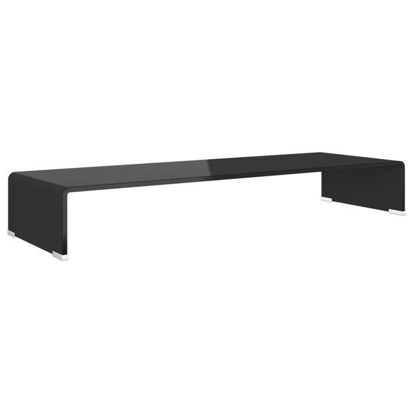 vidaXL Soporte para TV/Elevador monitor cristal negro 90x30x13 cm
