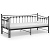 vidaXL Estructura sof&aacute; cama extra&iacute;ble sin colch&oacute;n metal negro 90x200cm
